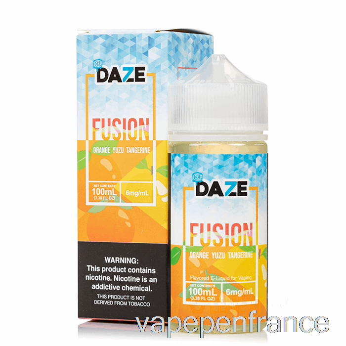 Mandarine Yuzu Orange Glacée - 7 Daze Fusion - Stylo Vape 100 Ml 6 Mg